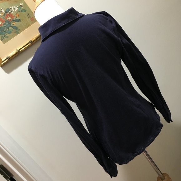 CLEANOUT SALE 90s Blue Tux Blouse - Picture 4 of 7